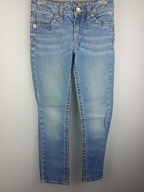 Justice Light Blue Girls' Jeans - Faded Denim